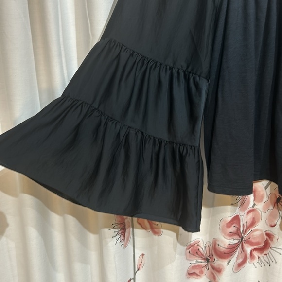 ANTHROPOLOGIE Black Blouse with Bell Sleeves Size XS - Picture 2 of 6